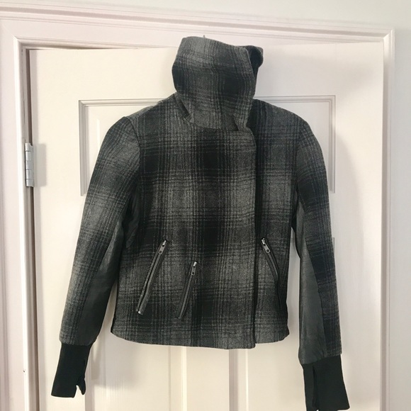 A.L.C moto-style plaid wool coat - Picture 2 of 6